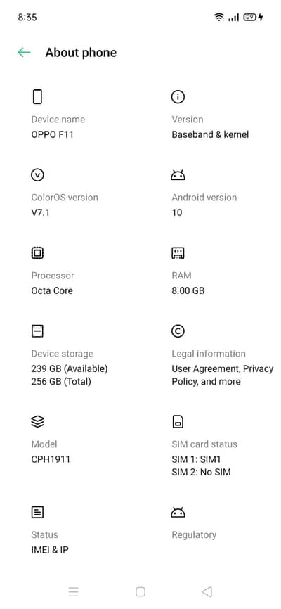 OPPO F11 URGENT SALE OPPO F11 8 256GP ALL OKAY HA NEW CONDITION MA HA