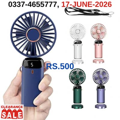 Mini Handheld Fan USB Rechargeable Digital Display 120-Speed Tur