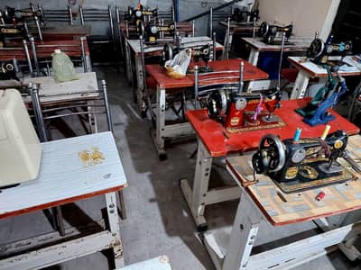 sewing Machines with tables, stands, chairs, stools, - machine brand