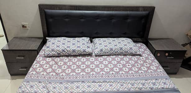 Bed with side tables for sale