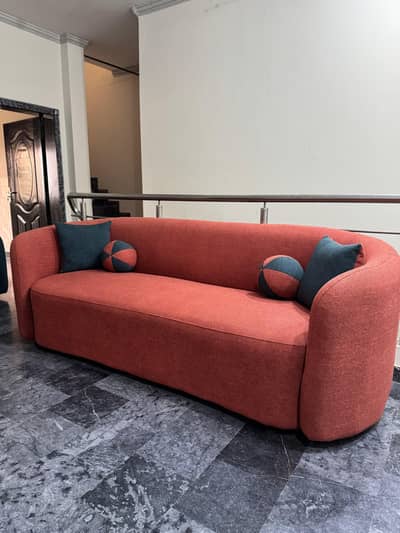 Brand New Premium Sofa Set for Sale – Rust & Zinc Color
