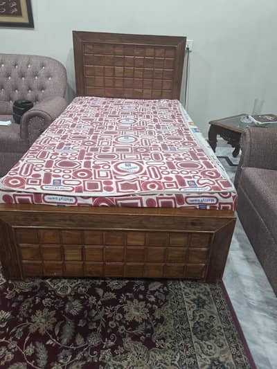 Single Bed Pure Wood with Mattress