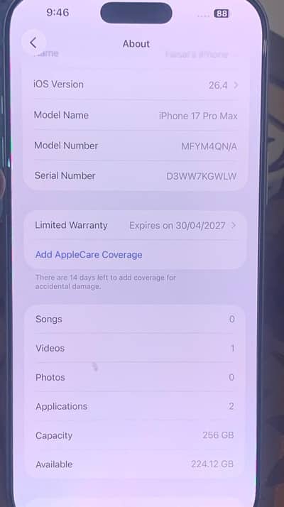 Apple iPhone 17 Pro Max Silver Colour