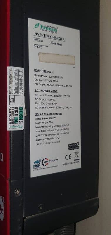 fronus pv 2200 1.8kw 12v 1 battery use