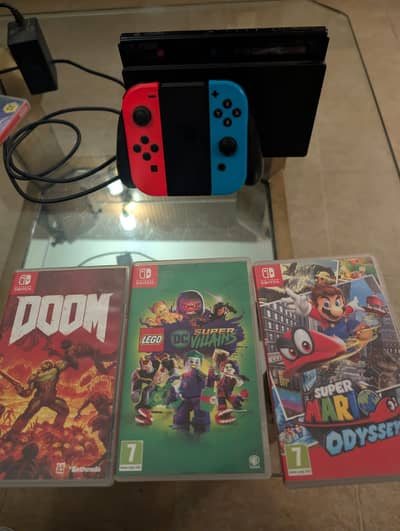 Nintendo Switch + 3 games and controller