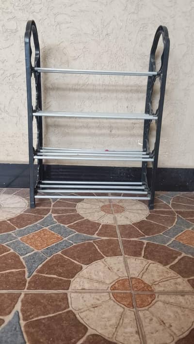 *Plastic + Steel Shoe Organizer - 4 Shelf