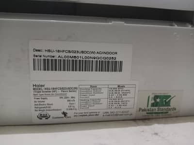 AC Haier 1,5 (9 years warranty)