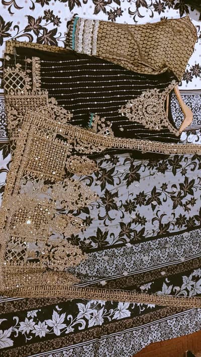 black and golden dress