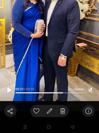 blue saree in silk and moonlight