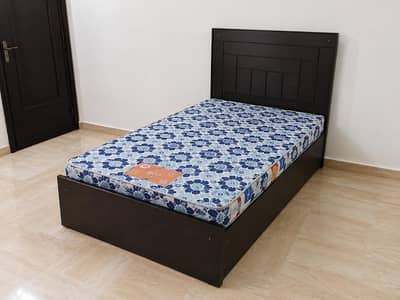 Single Wooden Bed with Mattress | Strong & Clean Condition