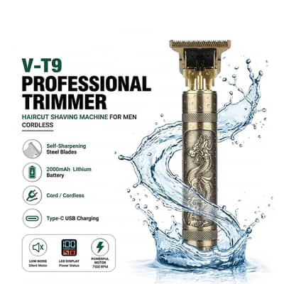 T9 Professional Beard Trimmer Haircut Shaving Machine For Men Metal
