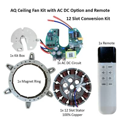AC DC Ceiling Fan Conversion Kit RF Remote 100% Copper Energy Saving