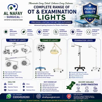 Premium OT Lights & Examination Lights - Ceiling OT- Stand OT - Light