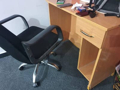 Office chair with table for sale.