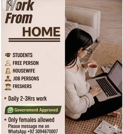 Online work for FEMALES only WhatsApp me +923094670007