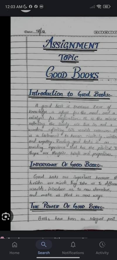handwriting work