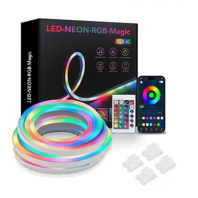 neon light with 8 colors rgb with reomte and  connected with mobile