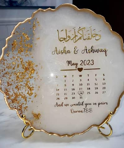 any kind of nikkah engagement coaster tray