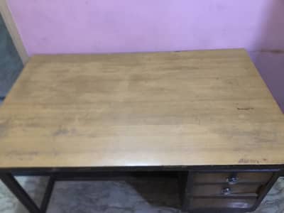 Office Study Table – Strong Wooden Desk in Good Condition