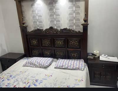 solid wooden bed set