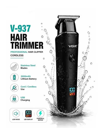 VGR V-937 Hair Trimmer Professional Hair Clipper Cordless Hair