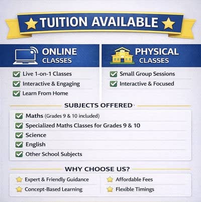Home Tuition Available
