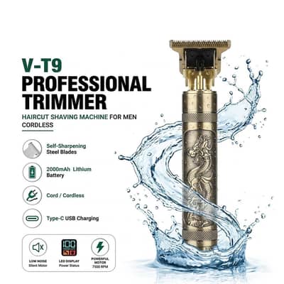 T9 Professional Beard Trimmer Haircut Shaving Machine For Men Metal