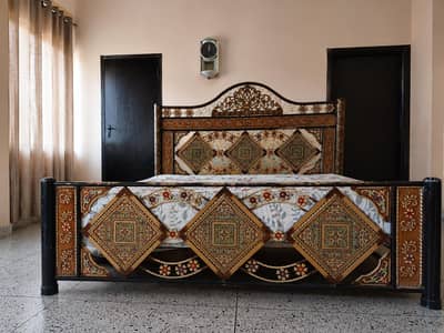 Beautiful Designer Iron Double Bed + FREE Celeste Spring Mattress