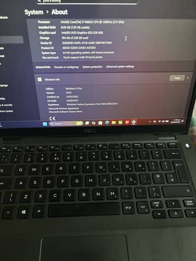 Dell 8th generation Core i7 (Touch display)