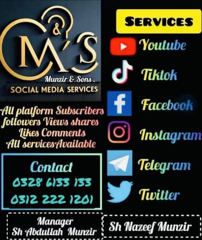 Youtube subscribers / Instagram followers / tiktok followers Youtube