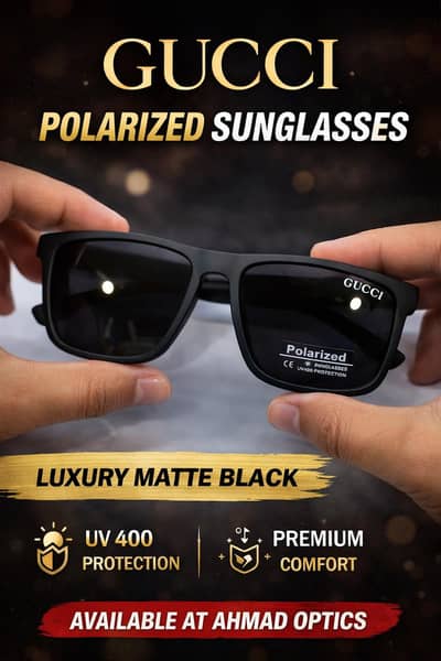 Gucci Matte Black Polarized Sunglasses | UV Protection | COD Available