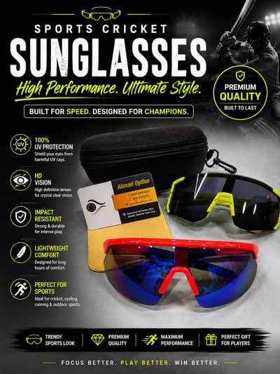 Professional Cricket Sunglasses | UV & Anti-Glare | COD Available