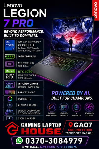 Legion 7 Pro | RTX 4080 12GB | Gaming Laptop House