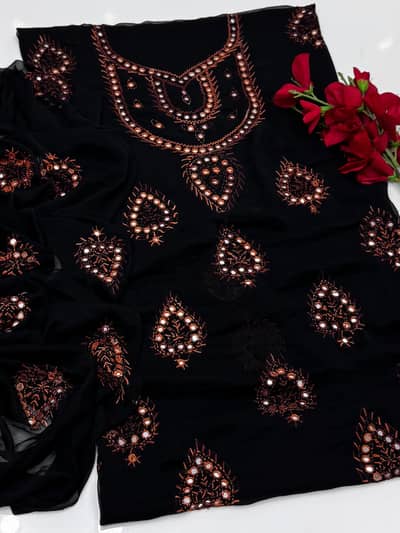 2pc shiffon hand embroidery clothes