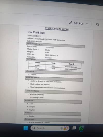 Job wanted for any type of work