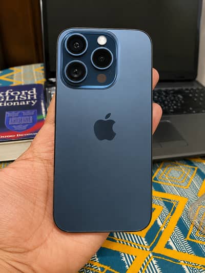 iPhone 15 Pro – Blue Titanium - Factory Unlock- Scratchless 10/10