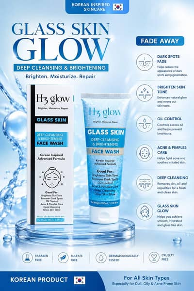 H3 Glow Glass Skin Face wash