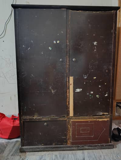 large solid wooden wardrobe with spacious storage