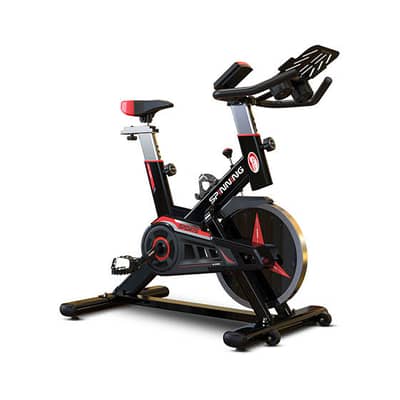 Spin Bike Bench Press Exercise Machine Treadmill Dumbbells Barbell Rod