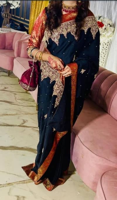heavy embroidery silk saree