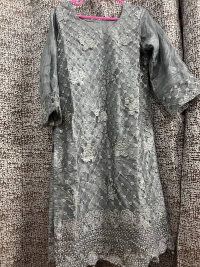 embroidered dress - Grey