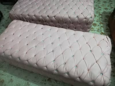 2 Luxury Tufted Ottoman Bench (Pink) – Bilkul Achi Condition