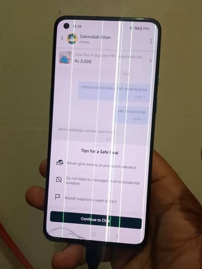One Plus 9 PTA approved dual Sim 8+4/128 Line glass crack