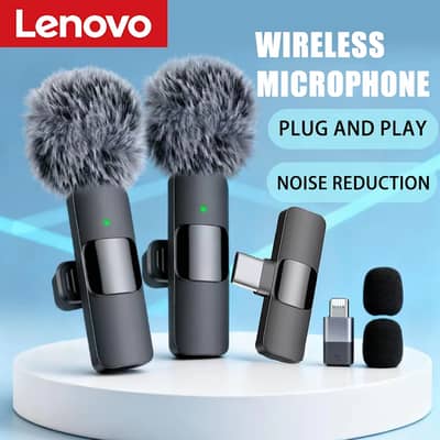 Lenovo Mini Portable Wireless Lavalier Microphone for Live