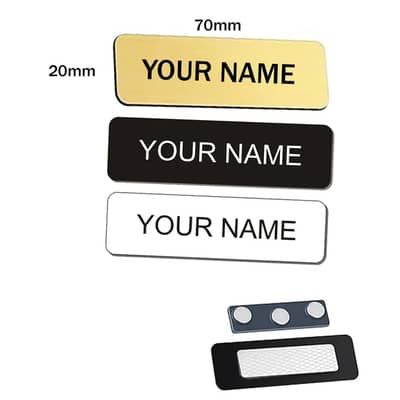 Magnetic Name Plate Badge–No Pin Holes – Epoxy Coated for Office Staff