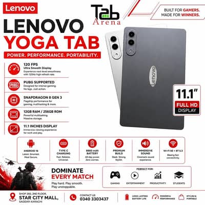 Lenovo Yoga Tab 12GB 256GB Snapdragon 8 Gen 3 | 120FPS Gaming Tab