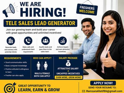TELEMARKETING STAFF Required urgent