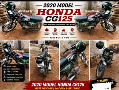 Honda CG 125 2020 Model | Chrome Silencer | One hand Use Urgant Sale
