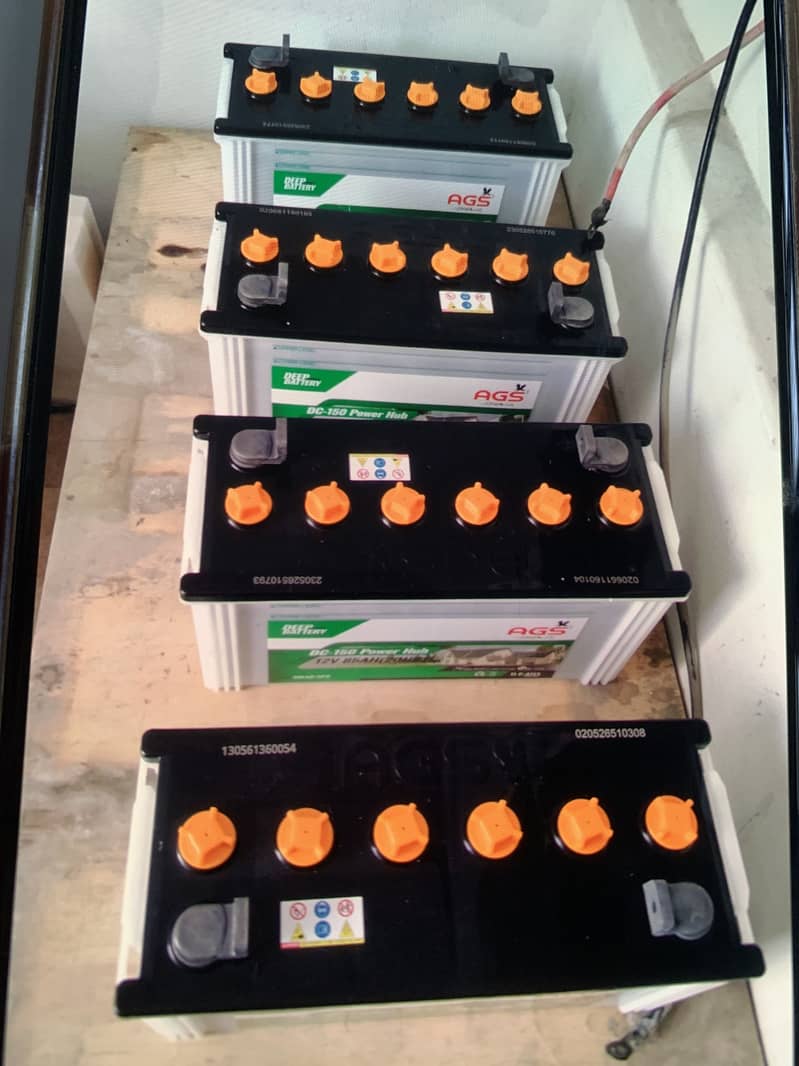 4xAGS DC-150 12V 85AH Deep Cycle Batteries for Solar/UPS 0