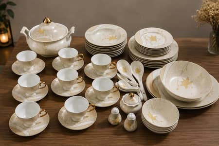 64 Pieces Fine Quality China Dinner Set – Brand New – Elegant Print
